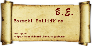 Bozsoki Emiliána névjegykártya